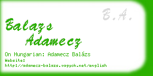 balazs adamecz business card