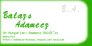 balazs adamecz business card